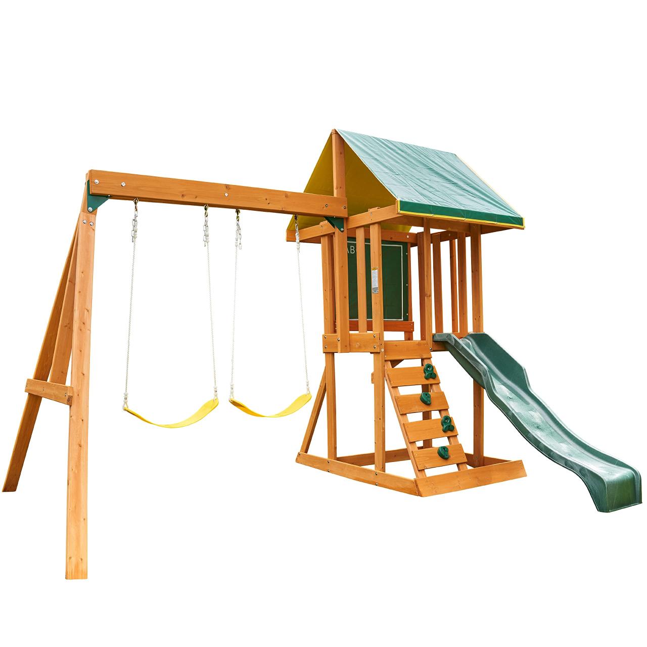 Amazon.Com: Kidkraft Big Backyard Appleton Wooden Swing Set : Toys & Games