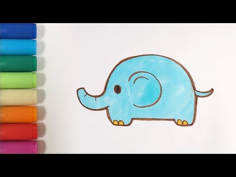 鼻子長長的大象怎麽畫 | 兒歌多多 | 簡筆畫 | 兒童 | 早教 | 美術 |